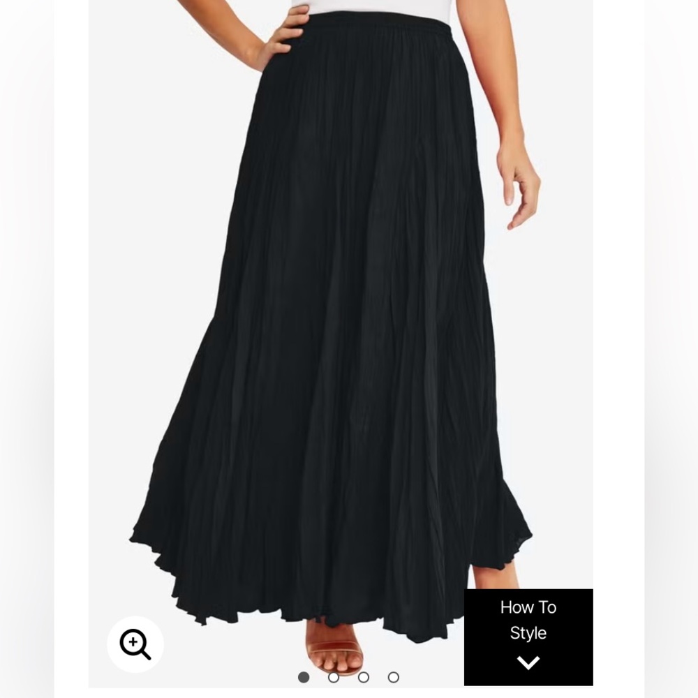 Zac & Rachel Black Flowing Crinkly Maxi Skirt